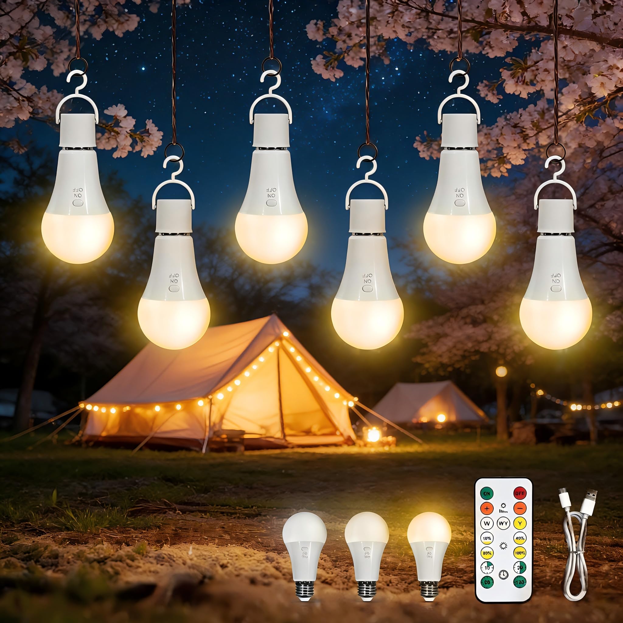 Kambo E27 LED Lampadina Ricaricabile con Telecomando Dimmerabile 7W