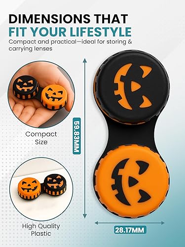 Miniatura 5 de SPORTS WORLD VISION Estuches de lentes de contacto divertidos de temporada para Halloween, lindo tornillo superior, almacenamiento de lentes de
