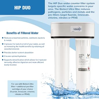Doulton ¦ Duo Undersink Filter System ¦ YRBY Push Fit ¦ 10 UltraCarb Short Thread Elements BSP Mount 9501 with Lime Scale Reduction Treated Cartridge 9A04 ¦ Great Taste Drinking Water Filter ¦ White