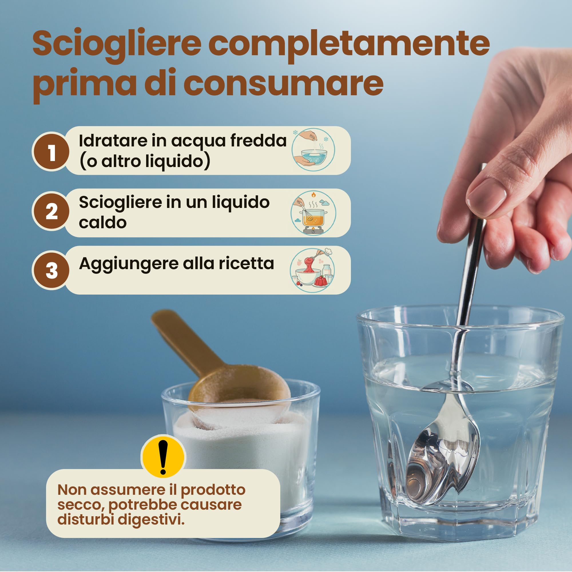Gelatina Bovina in Polvere Snadi | 1 kg | Senza Sapore, 100% Pura e di Qualità Professionale | Perfetta per Pasticceria, Dolci, Gel, Salse e Preparazioni Salate | Facile da Sciogliere