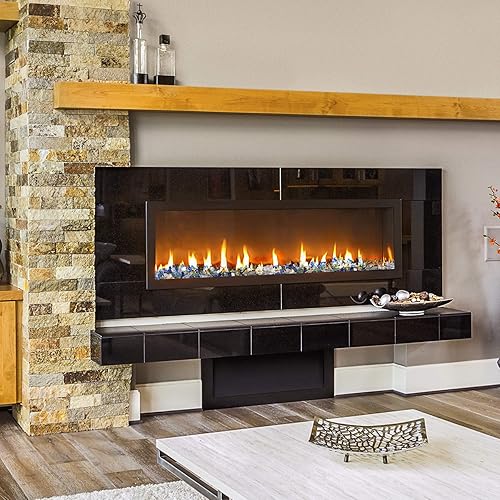 Miniatura 68 de Mr. Fireglass Vidrio de fuego de 10 libras, rocas de vidrio templado reflectante de 1/2 pulgada de alto brillo para chimenea, mesa de hoguera y Oro