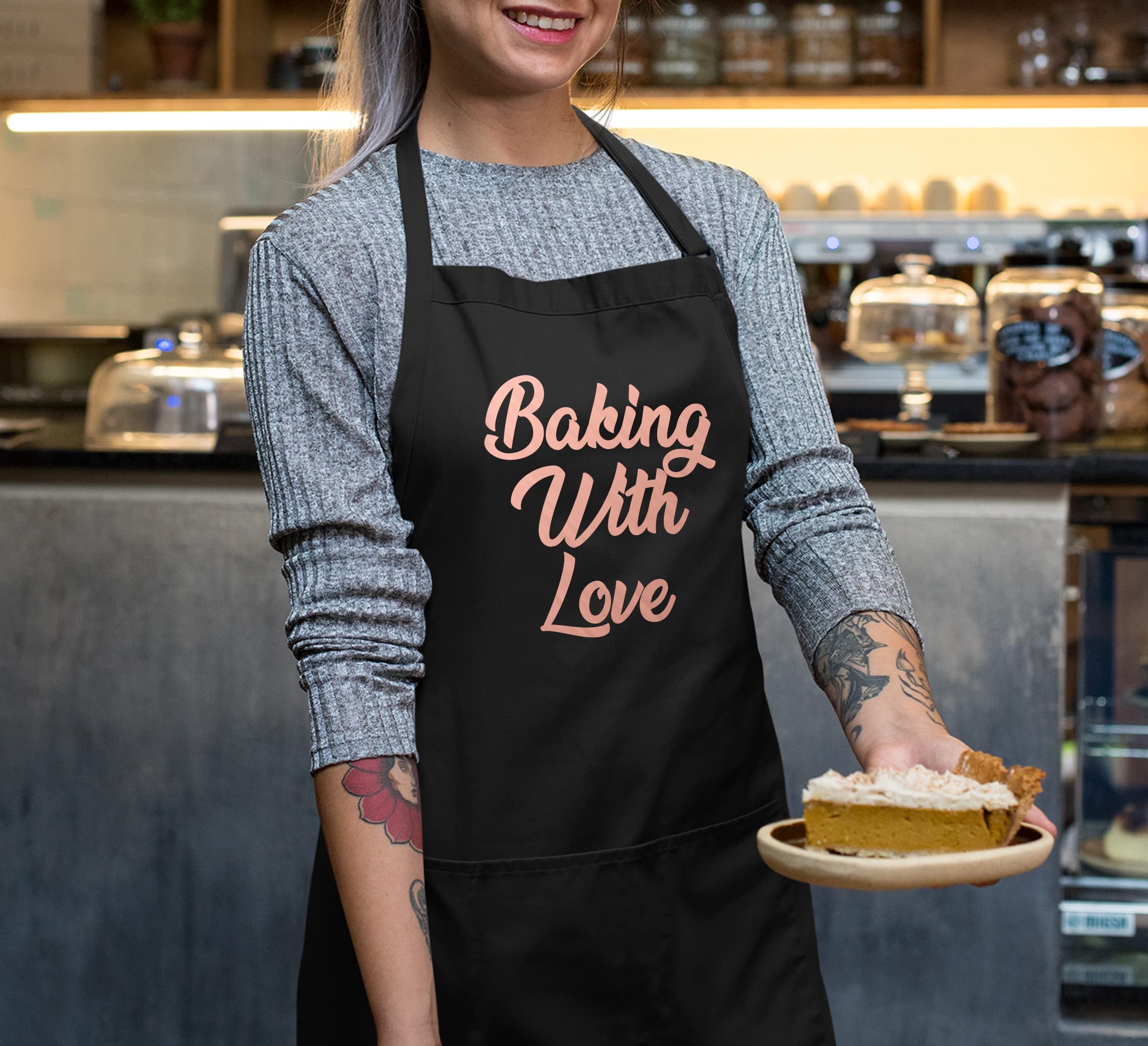 TEEAMORE Custom Aprons for Women Men Add Your Text Personalized Chef Kitchen Apron