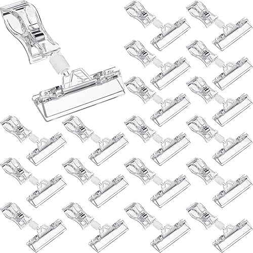 20 piezas de plástico para carteles de mercancía, soporte giratorio transparente para proveedores, soporte de exhibición de tarjetas de precio al