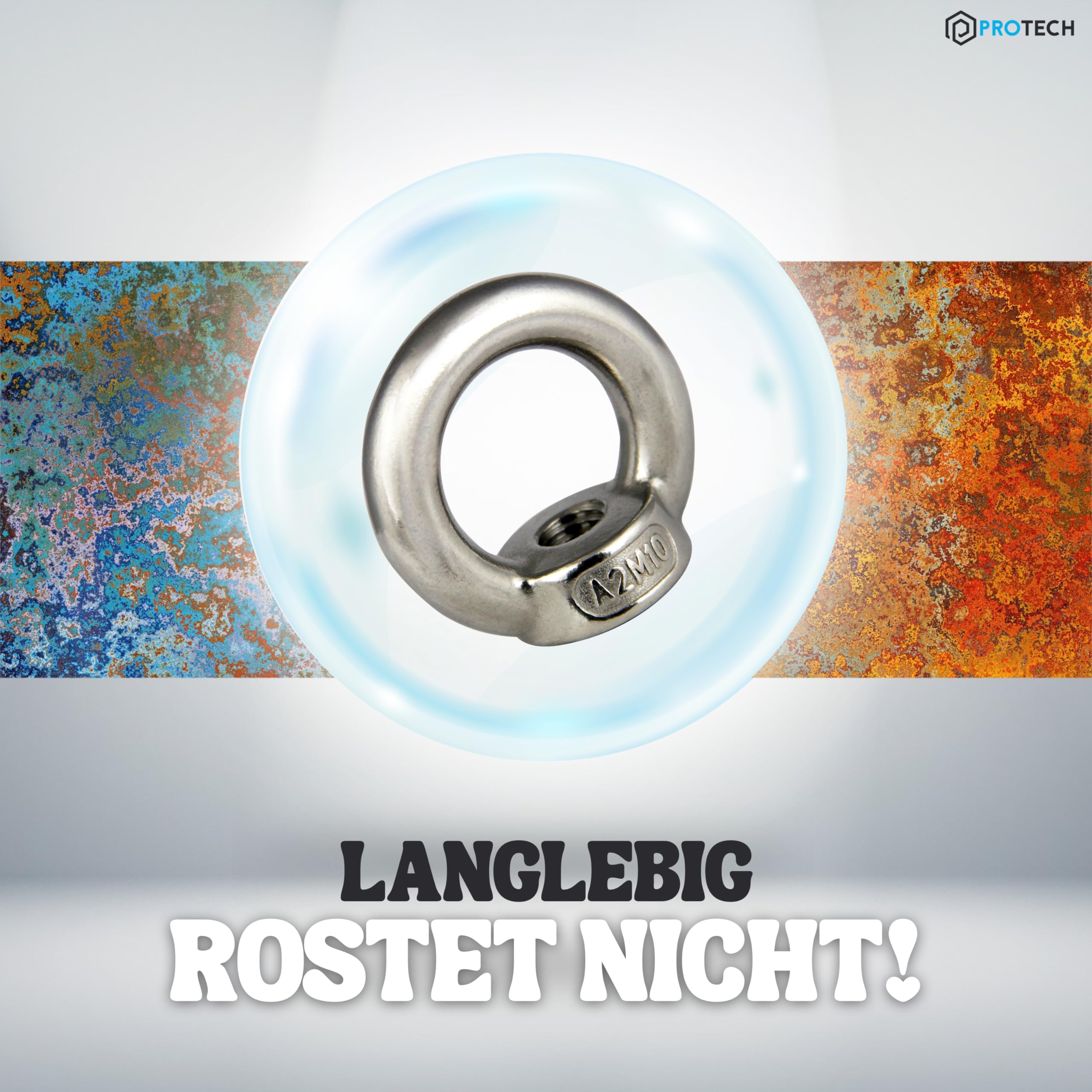 PROTECH 1 Stück Ringmutter DIN 582 M16 Edelstahl A2 V2A Rostfrei 