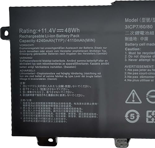 Miniatura 2 de Fully. B31N1726 - Batería de repuesto para portátil compatible con Asus FX80 FX86 TUF FX504 FX504GE FX504GM FX505 FX505DT FX505DY FX505GE FX505GD