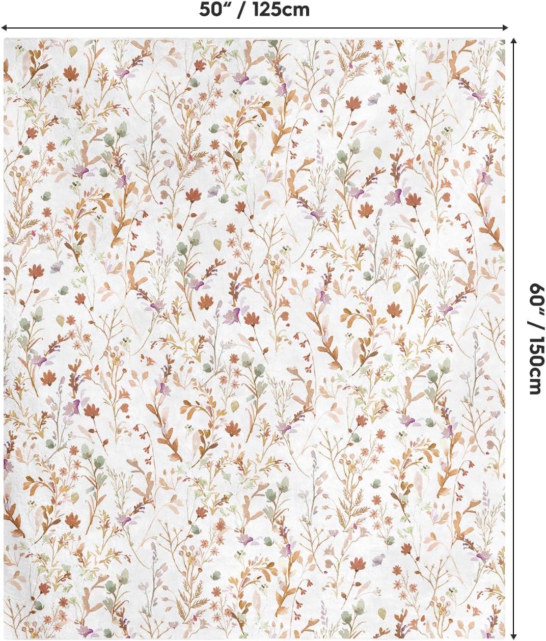 Horaldaily Fall Flannel Blanket Throw, Watercolor Wildflowers Soft Fuzzy Plush Cozy Fleece Blankets for Couch Sofa Bed Lounging, Ideal Gifts for Kids Adults Wife Self, 50x60 - Image 6