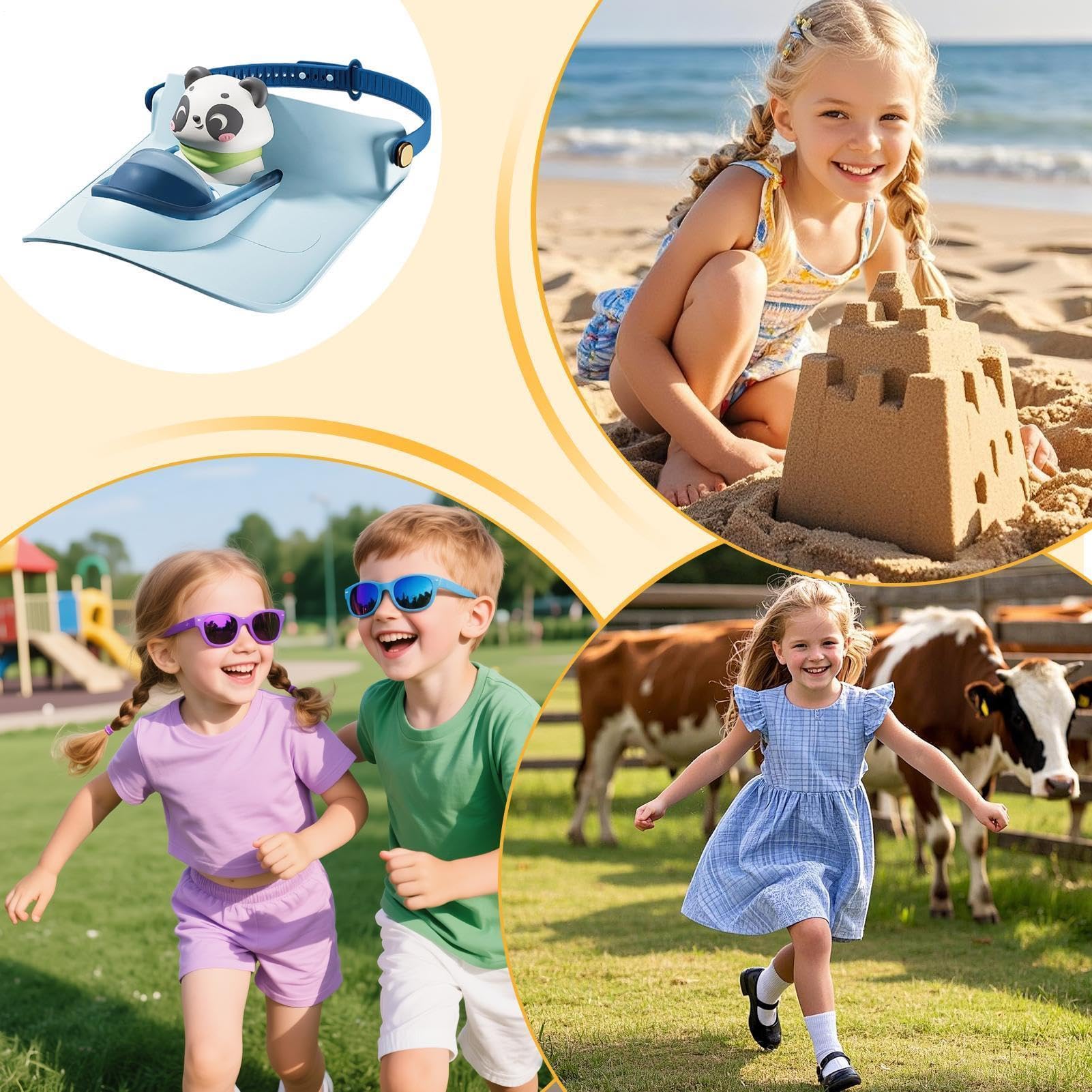 Gorra parasol para niños con ventilador – Sombrero visera parasol – Gorra de refrigeración transpirable de tesa ancha – Sombreros de verano portátiles para niños niñas Deportes de playa y