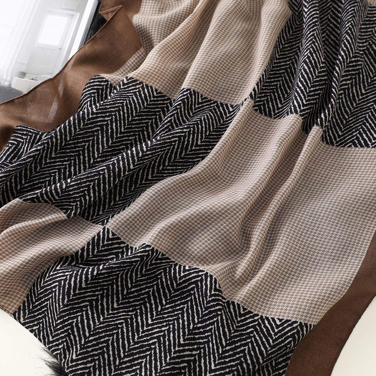 RWRAPS Sciarpa a Quadri in Cotone Caldo Scialli e Stole da Donna Sciarpe Alte da Viaggio da Donna Collo Invernale (Colore : B) (A)