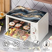 Vista 3 de Funda de mármol para microondas, resistente al calor, antideslizante, protector de mostrador, 18 x 14 pulgadas, no se puede lavar, borrable