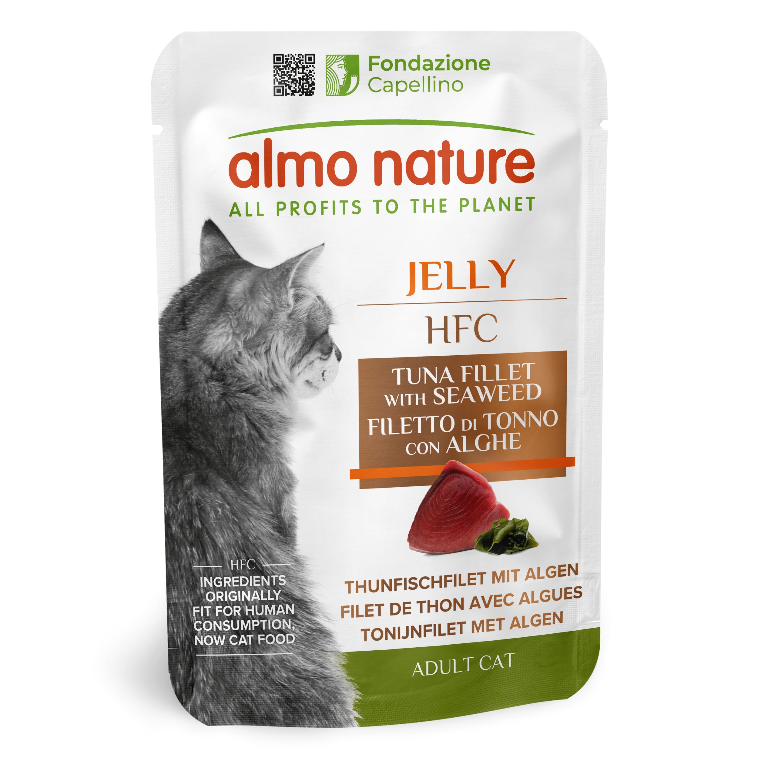 Almo Nature Hfc Jelly Pouches For Cats 6 X 55G - Tuna Fillet With Seaweed