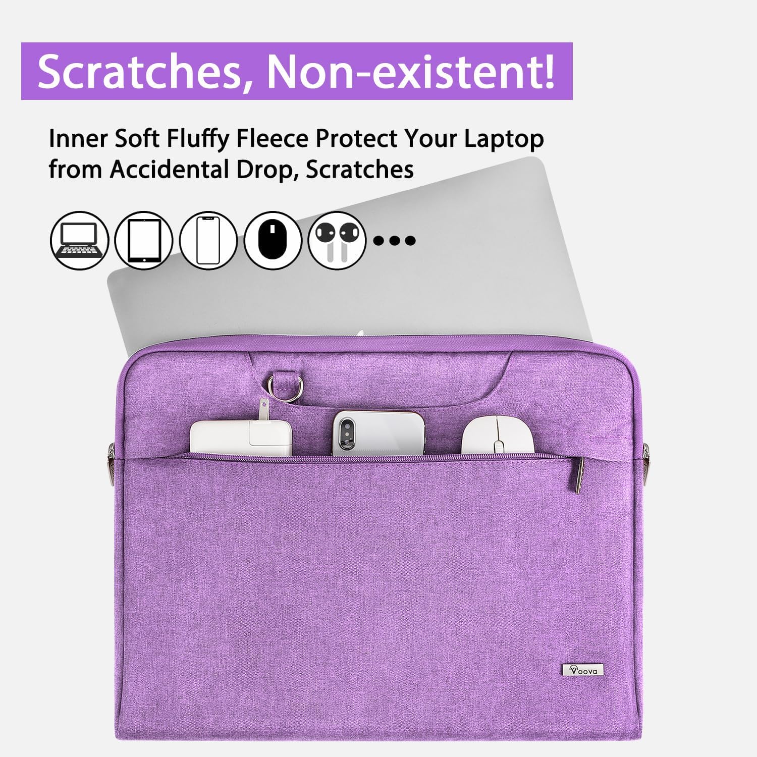 Voova Laptop Case 13 14 15 16 17 Inch with Shoulder Strap, Waterproof Laptop Bag Sleeve Slim Briefcase