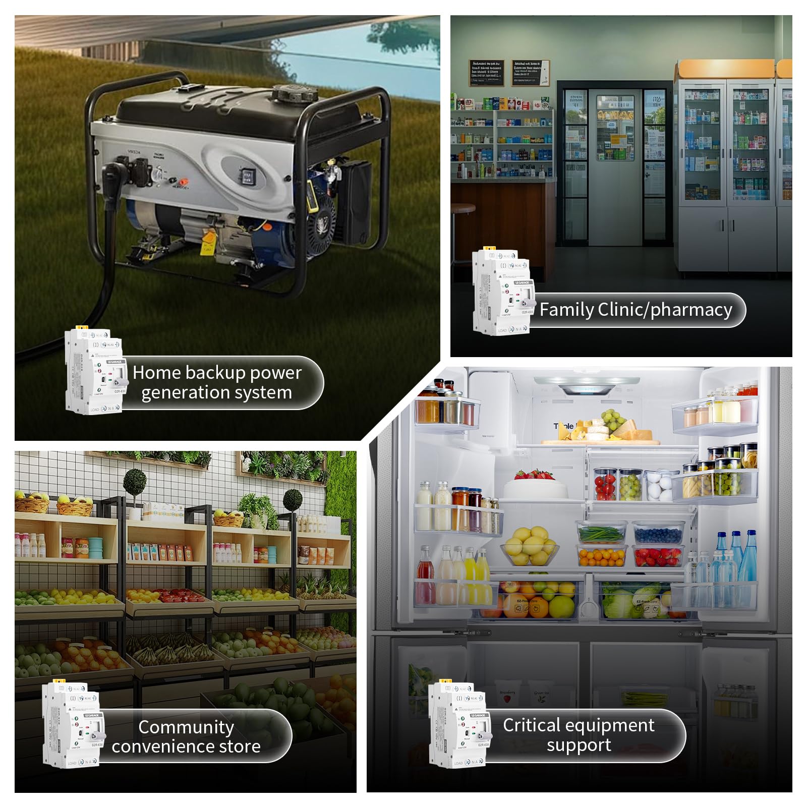 Automatyczny przełącznik transferu 2P 63A - 220V ATS - przełącznik bezprzerwowy - przełącznik elektryczny - automatyczna zmiana sieci generator - ochrona domu i przemysłu