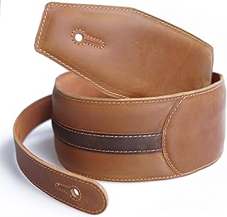Leather Guitar Strap 3.0 inches Wide Padded Soft Guitar Belt for Electric, Acoustic and Bass Guitars Musical Instruments A...