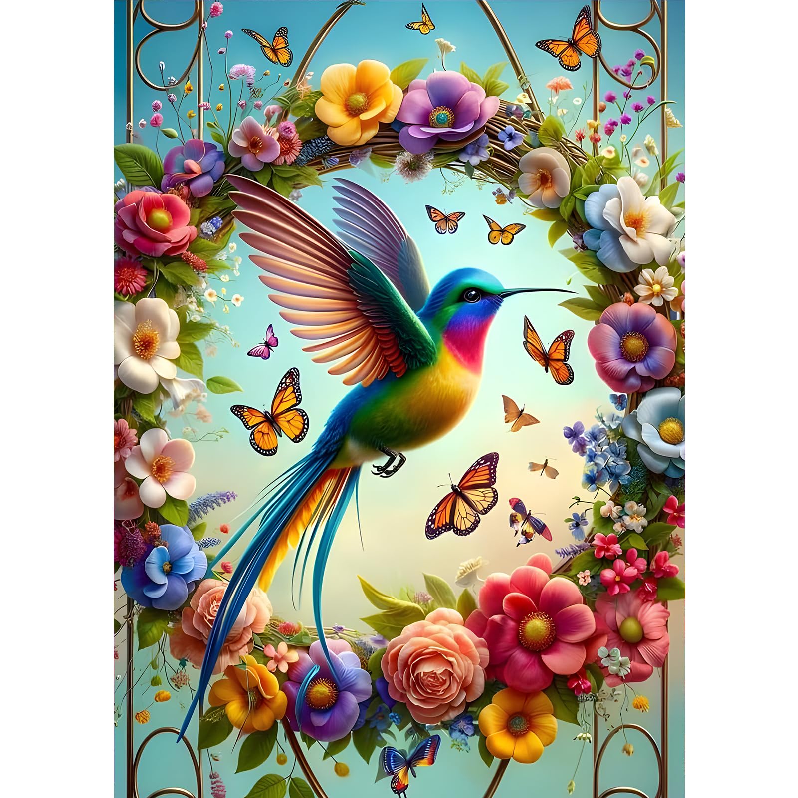 GDYEEH 5D Diamond Painting Set – Bunte Vögel, DIY Diamantbild Zum Entspannen, 30x30 Cm