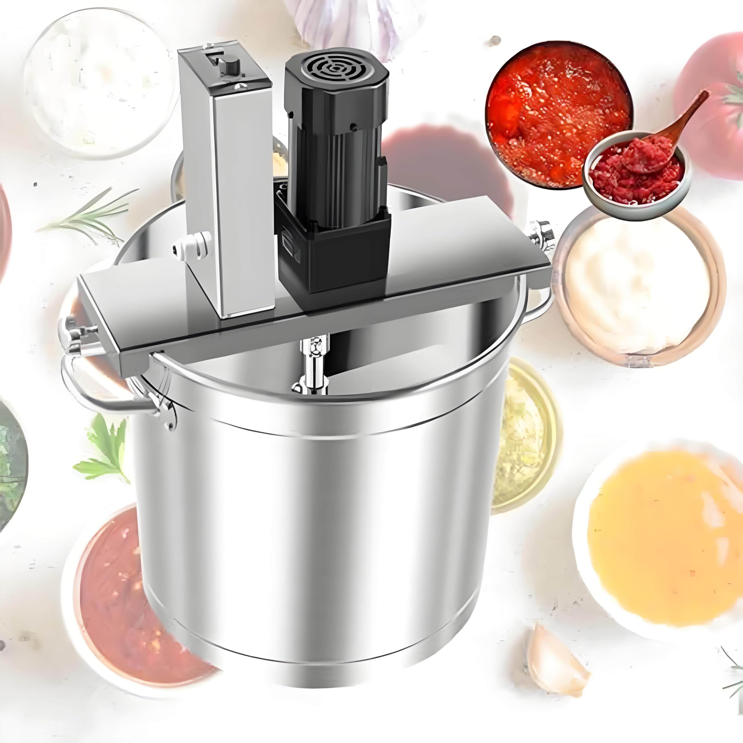 LJLYYDS Automatic Pot Stirrer Mixer, Electric Mixer Machine for Jam Sauce, with 4-Blade Mixing Scraper, for Making Jam, Sauce, and Soups 15L