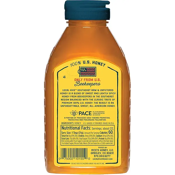 Local Hive Southeast Raw & Unfiltered – 16 oz | 100% Pure U.S. Honey | Natural Sweetener Sourced from American Bees & Beekeepers | Sweet Lightly Spicy Flavor | Ideal for Tea, Baking & Cooking 2