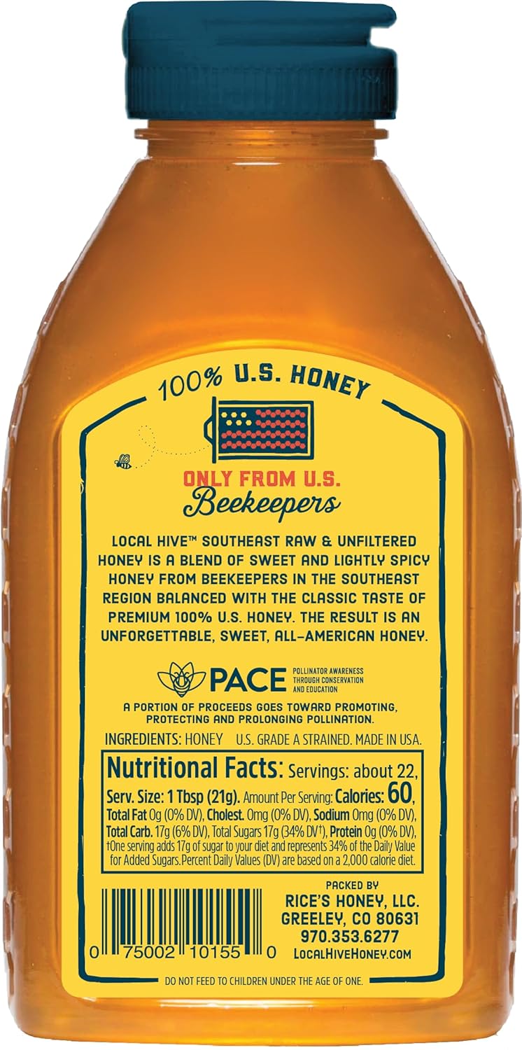 Local Hive Raw & Unfiltered Honey 2-Flavor Regional Bundle – Northeast & Southeast (16 oz Each) | 100% Pure U.S. Honey | Distinct Regional Flavor Profiles | Natural Sweetener for Tea, Baking & Cooking