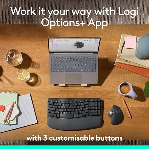 Miniatura 5 de Logitech Ergo M575S Ratón inalámbrico de Trackball, mouse ergonómico inalámbrico con Bluetooth y dongle cifrado, cómodo control de pulgar,