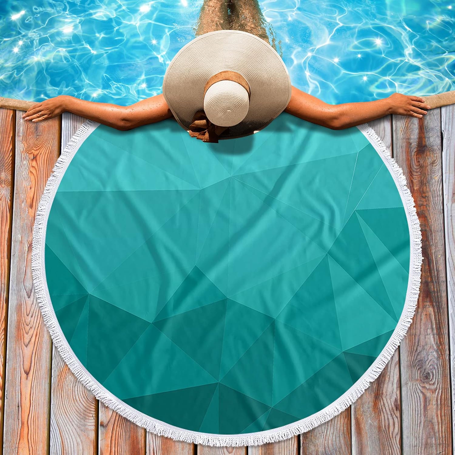 Beach Towels Oversized with Tassels (59”x59”), Teal