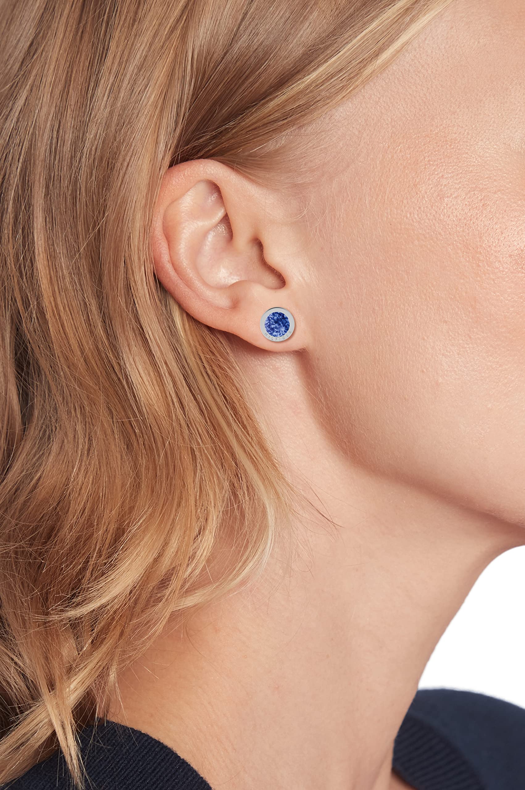 Tommy Hilfiger Jewelry Orecchini a Perno da Donna in Acciaio Inossidabile con una Pietra di Sodalite - 2780661