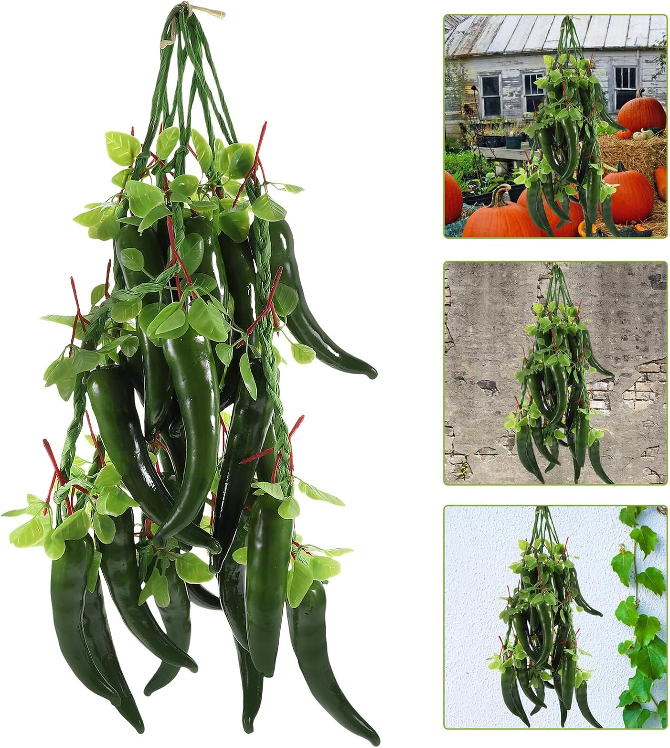 STOBAZA 5pcs Lifelike Fake Pepper Hanging Strings High Simulation Artificial Vegetable Ornaments for Home Farmhouse Decor Photo Props and Educational