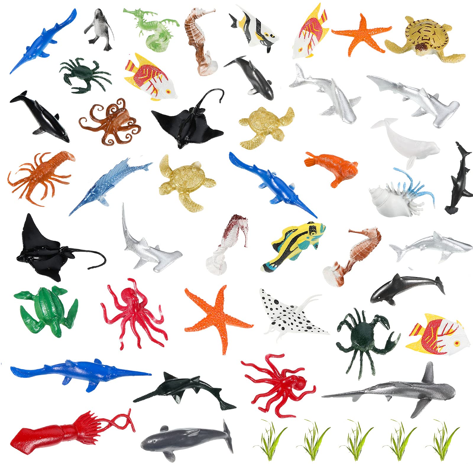 80 Piece Ocean Animal Figures Set - Realistic Sea Creature Toys For Bath & Pool Play