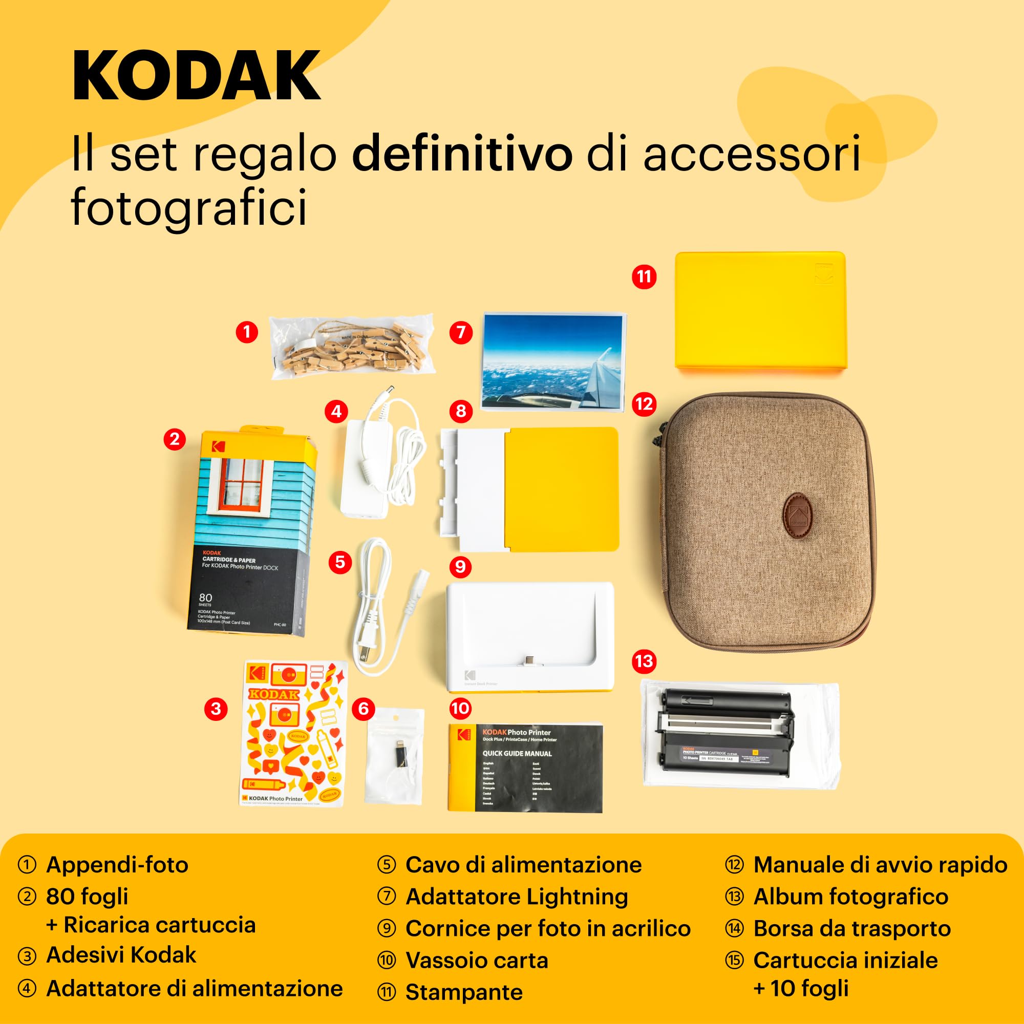 Kodak Dock Plus PD460 Regalo di Natale, Stampante Fotografica Portatile per Smartphone, 10 x 15 cm, Confezione di Accessori da 90 Carte Fotografiche
