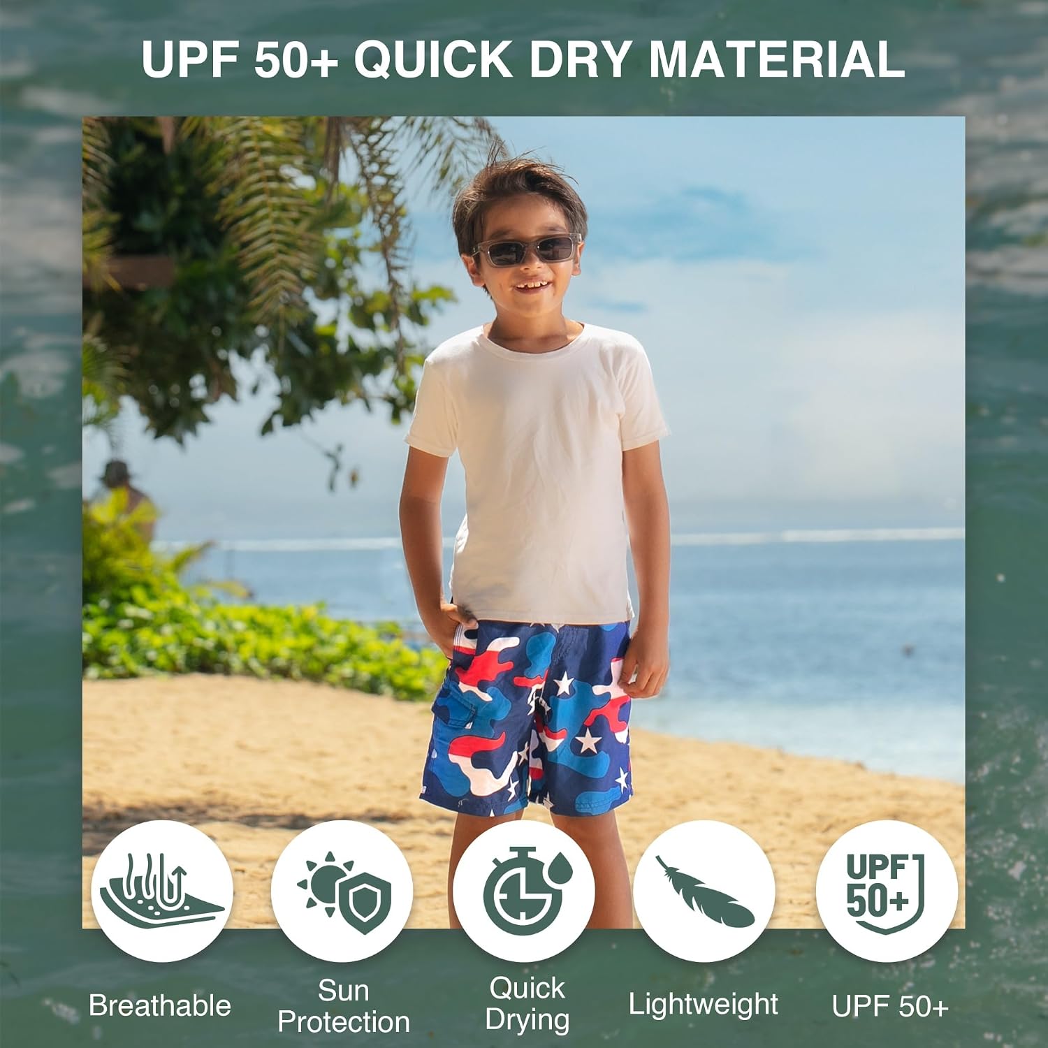 Kanu Surf Boys Avalon Quick Dry UPF 50+ Beach Swim Trunk