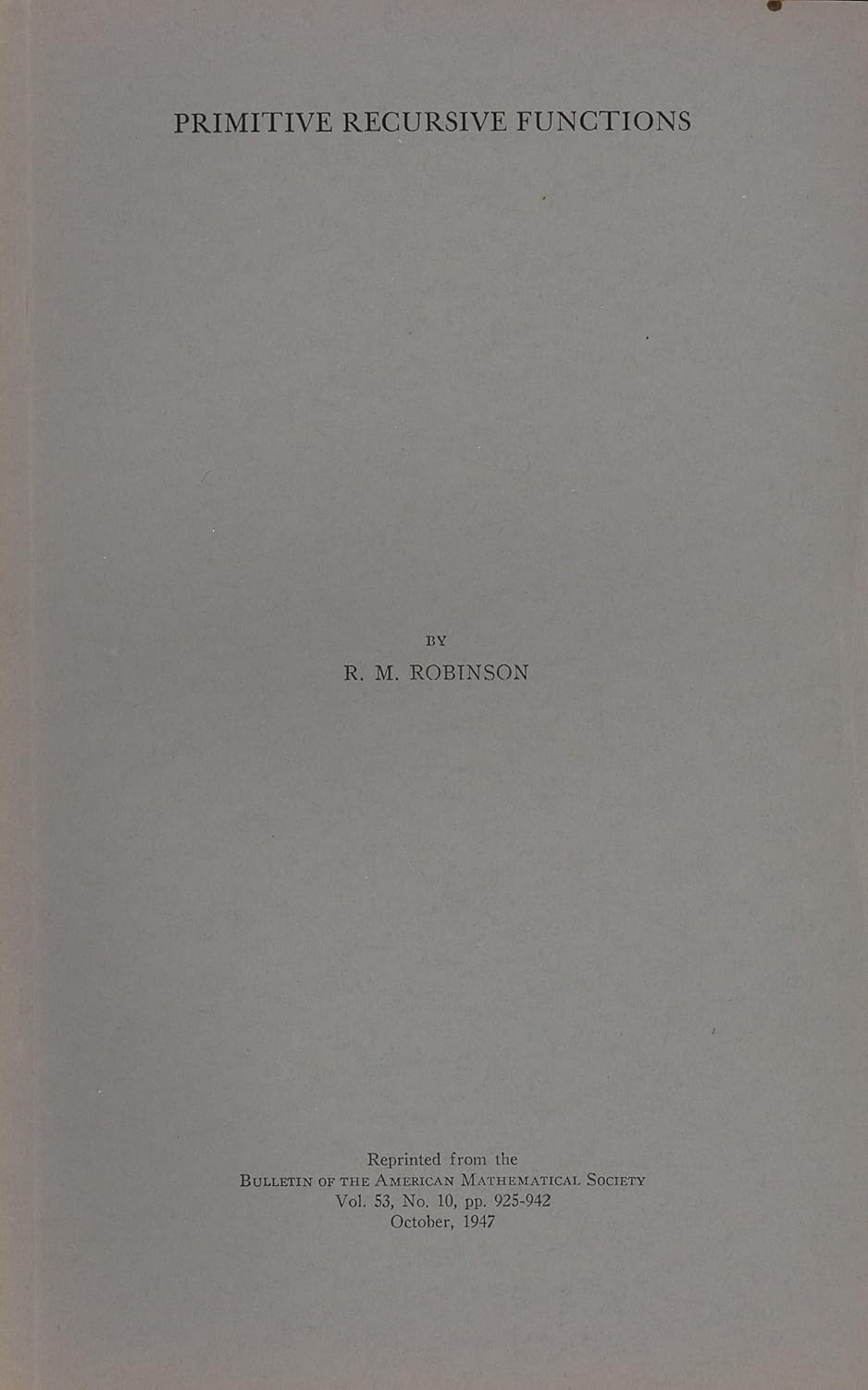 Primitive Recursive Functions: Amazon.com: Books