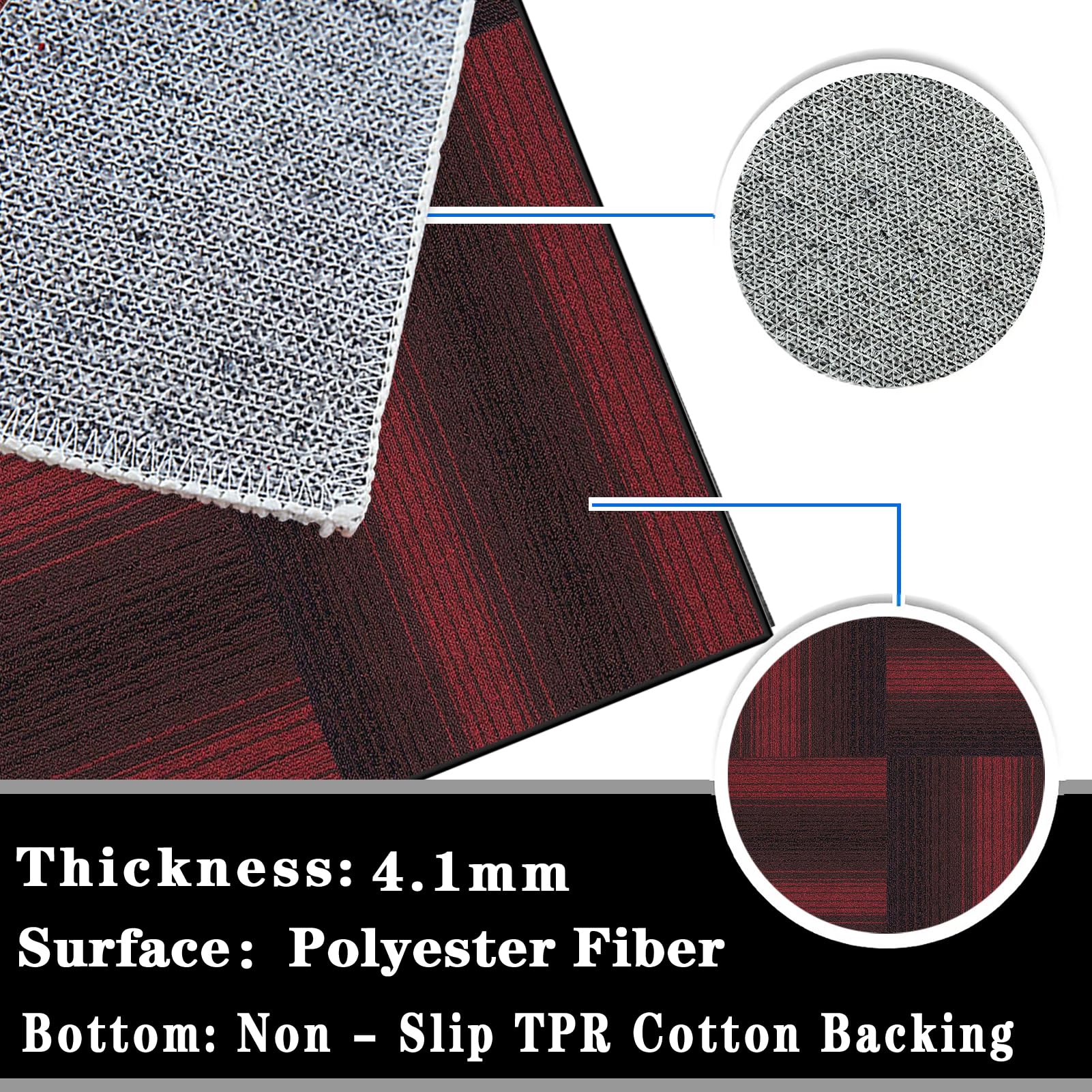 Tappetino per Scrivania per Pavimenti in Legno Tappeto per Sedia con Ruote Tappeto Sedia Gaming Protezione per Pavimento Multiuso Tappeto per Ufficio Salvapavimento Antiscivolo 110 x 170 cm