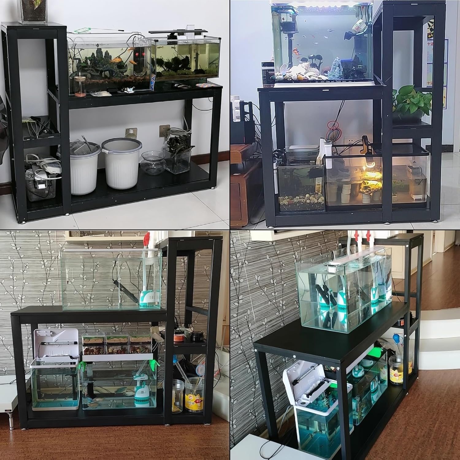 10-65 Gallon Aquarium Stand, Fish Tank Stand, Terrarium Stand, Reptile Tank Stand, Breeder Tank Shelf(Natural,130x50x120cm/51x20x47i)