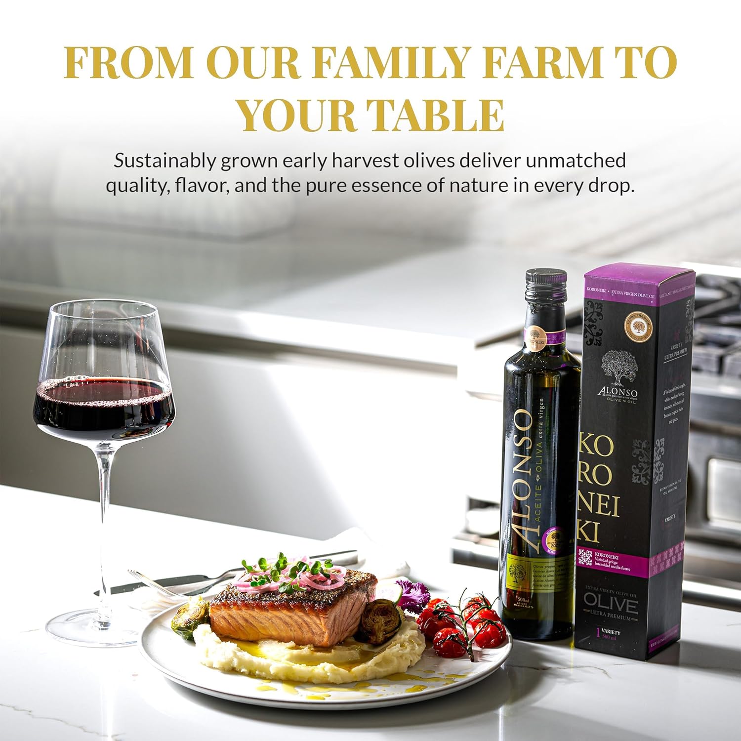 Alonso Extra Virgin Olive Oil , Chilean, High Polyphenol Arbequina 636 mg/kg , Cold Extracted 2025 Harvest, Terra Olivo Gold Medal 2020, Max .2 acidity Family Farm, Chile 5L (169 FL OZ) (Arbequina)