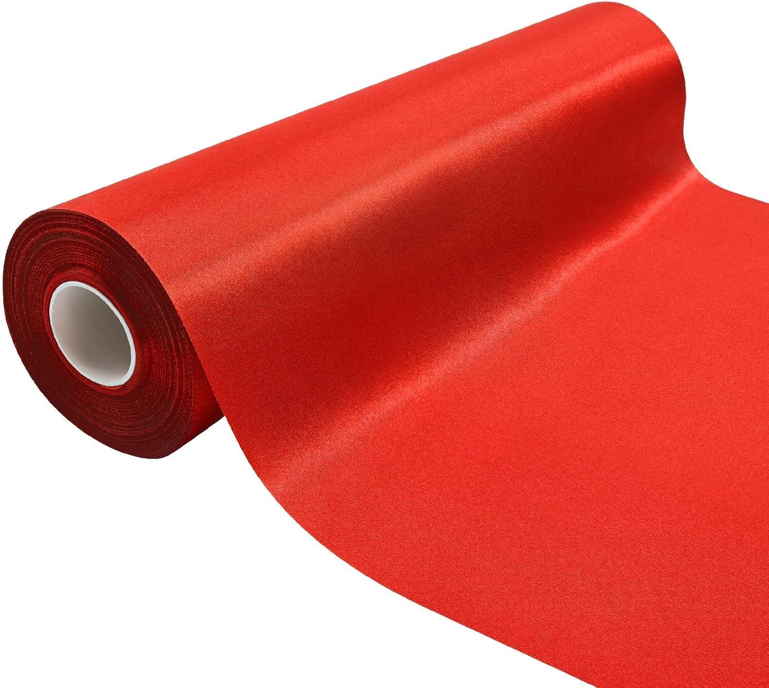 Wide Red Satin Ribbon 12 Inch x 25 Continuous Yards Solid Fabric Ribbon for Cutting Ceremony kit Grand Opening Wedding Birthday Party Decoration Bows Chair sash