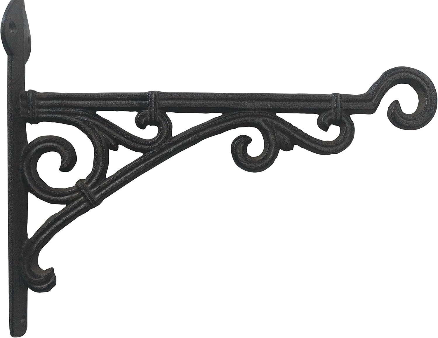 Comfy Hour 11" Heavy Duty Cast Iron Plant Wall Hanger, Decorative Bird Feeder Bracket for Outdoor Garden, Metal Hanging Plant Hook for Flower Pots, Lanterns & Wind Chimes, Brown