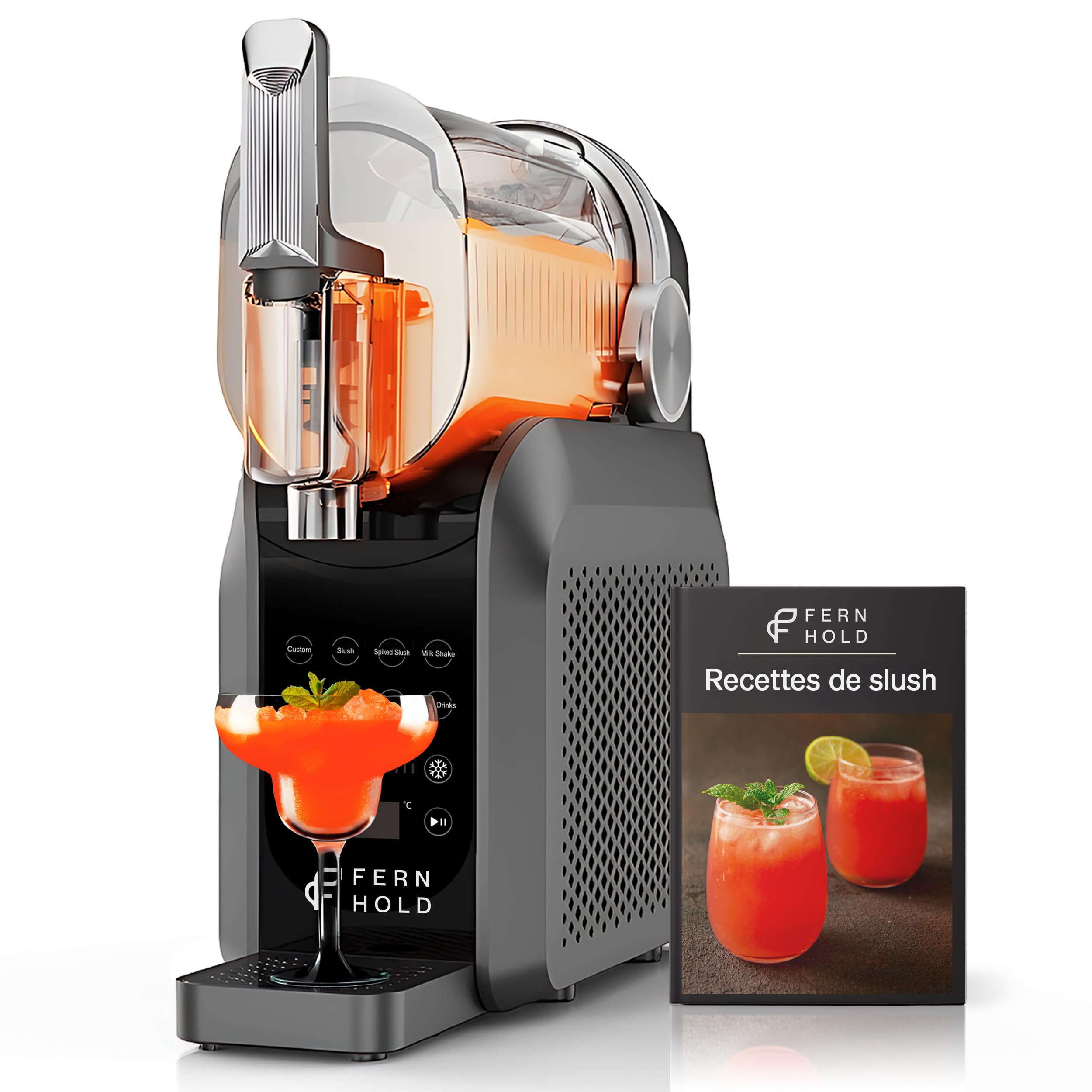 Machine à Granité 2,6 L, 7 en 1, sans glaçons – Machine à Slush avec écran LED & 7 programmes pour granité, frappé, milkshake, cocktails glacés, jus et boissons fraîches