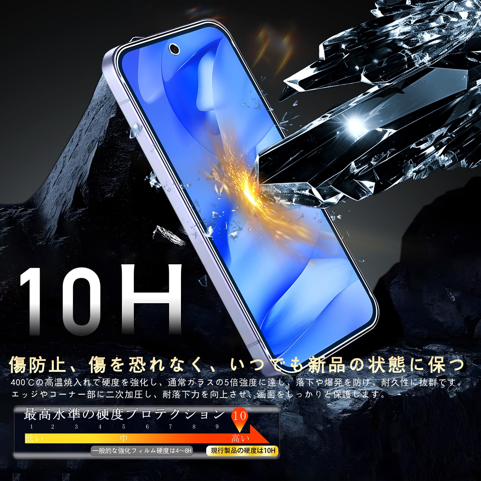 Amazon | 【硬度10H】 対応 Google Pixel 9A ガラスフイルム ブルー