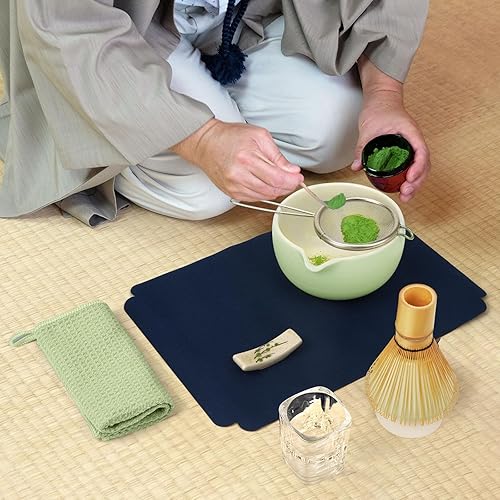 Miniatura 7 de Juego de batidor de matcha, kit de matcha de 10 piezas, batidor de bambú y cuenco de cerámica con boquilla y cuchara medidora y taza, herramientas
