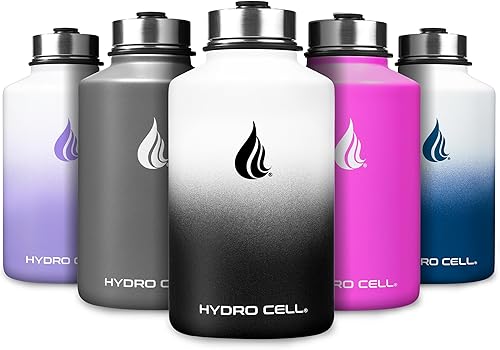 Miniatura 116 de HYDRO CELL Botella de agua aislada de acero inoxidable con pajilla, para bebidas frías y calientes, frasco de vacío de metal con tapa de rosca y