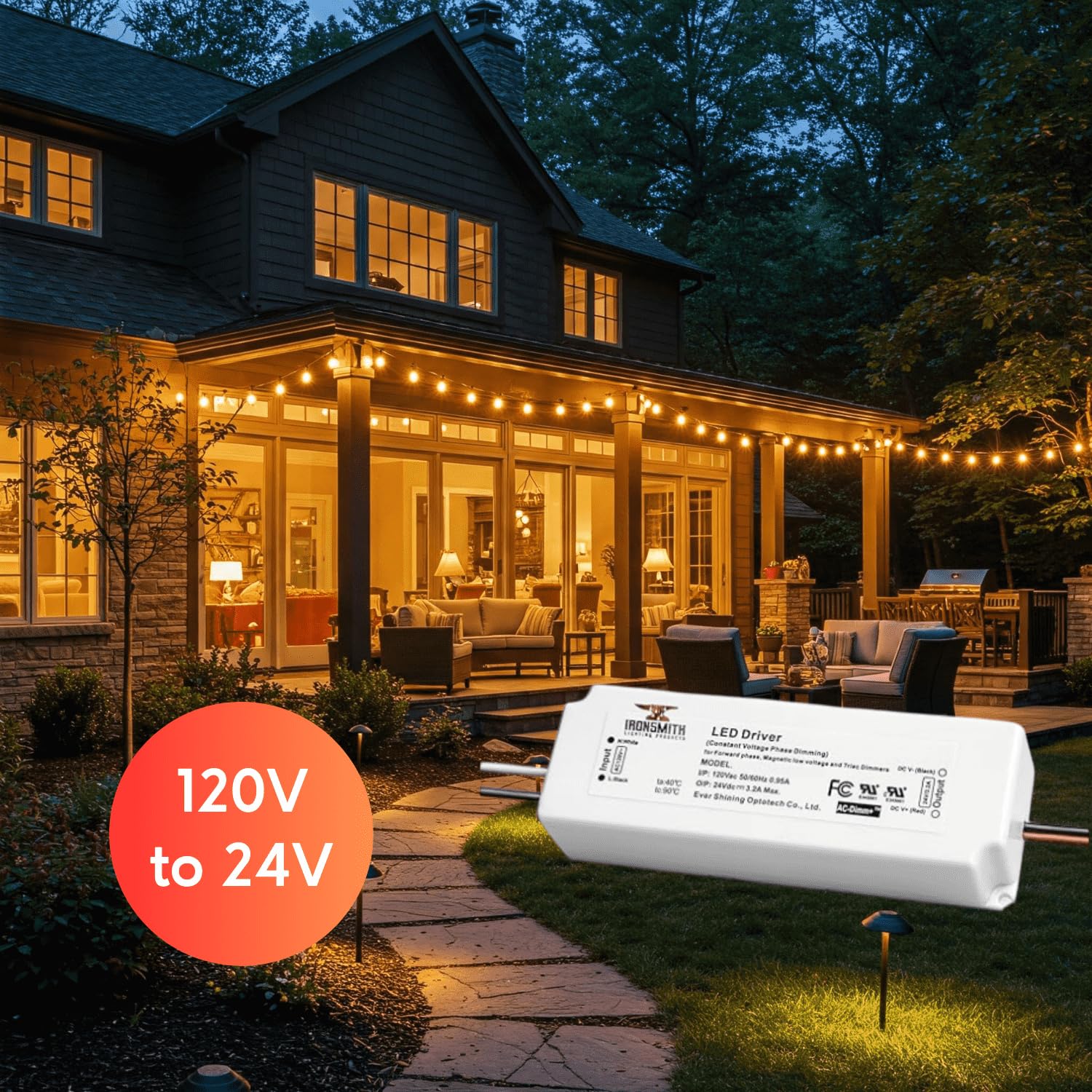 Ironsmith Lighting Products Constant Voltage LED Driver Transformer (24 Volt | 75 Watt | Dimmable - Constant Voltage)