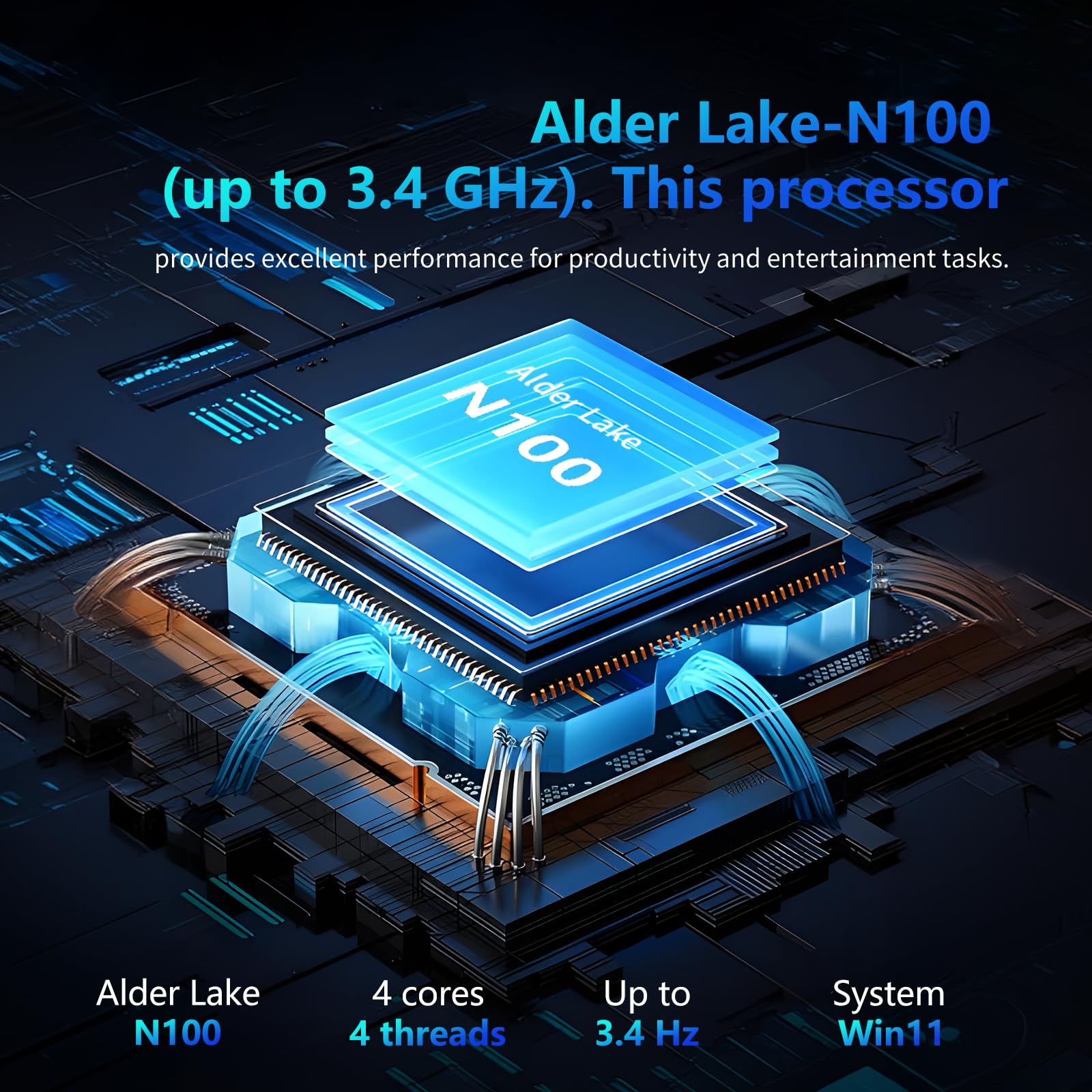 FUNYET PC Portatile 14 Pollici, Win 11 Pro laptop PC, N100 CPU 1920 × 1200P IPS schermo Portatile FHD 16GB 512GB SSD USB Bluetooth mini HDMI WiFi Tastiera Retroilluminata