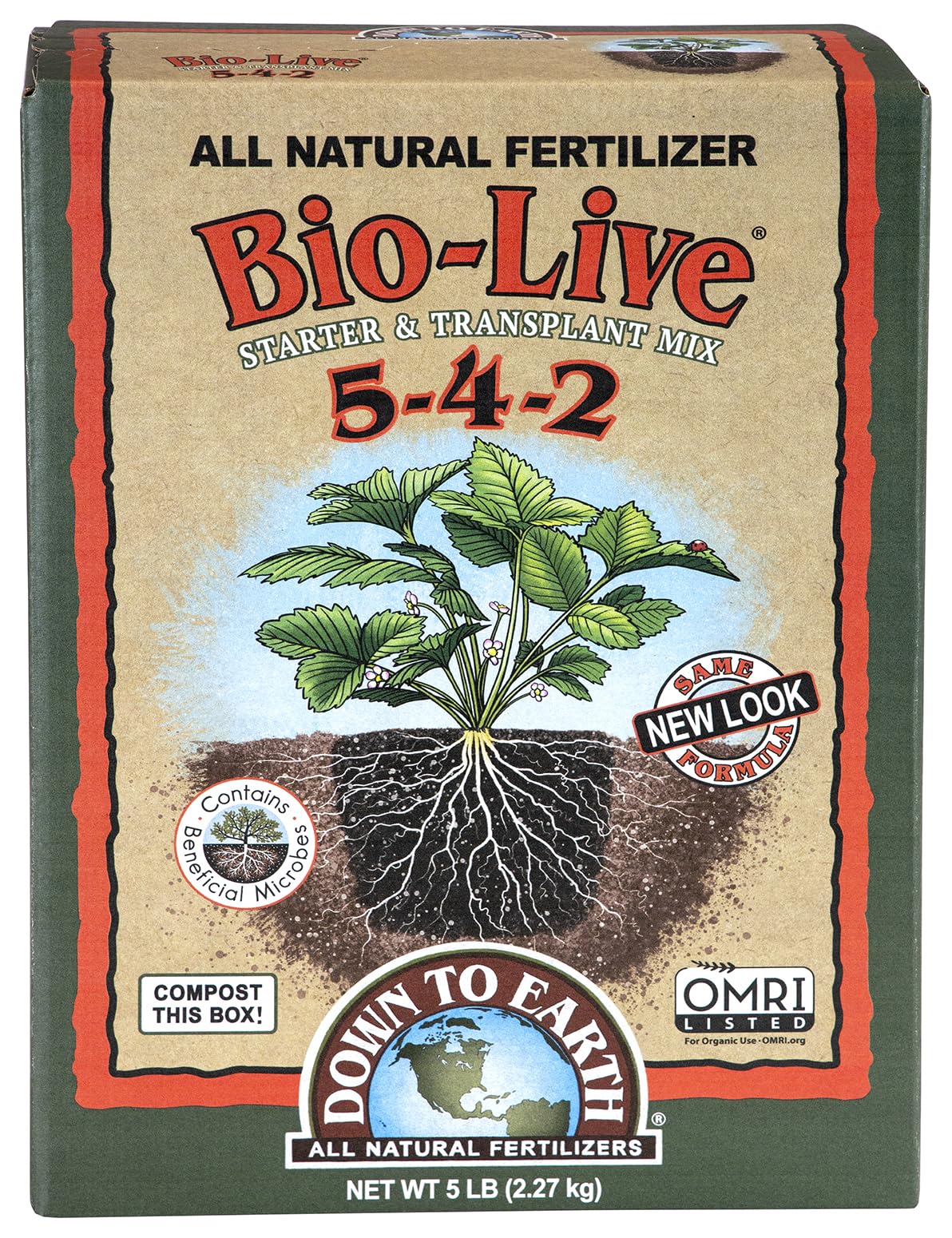 Organic Bio-Live Fertilizer Mix 5-4-2, 5 lb