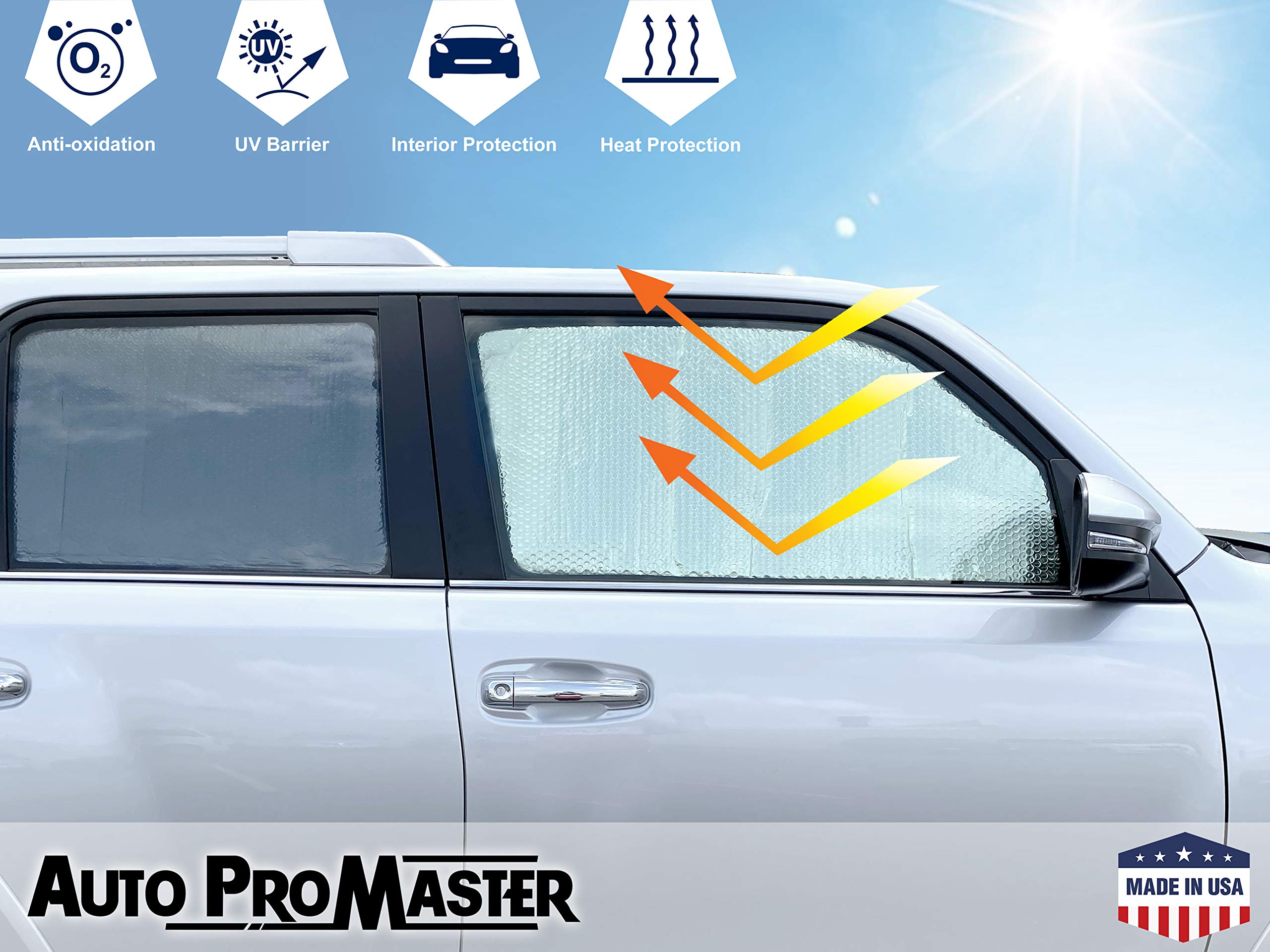 Side Window Front Seat Sunshades (Set of 2) Custom for 2010 2011 2012 2013 2014 Ford Mustang Coupe, UV Rays Reflector Sunscreen Sun Shade Protector