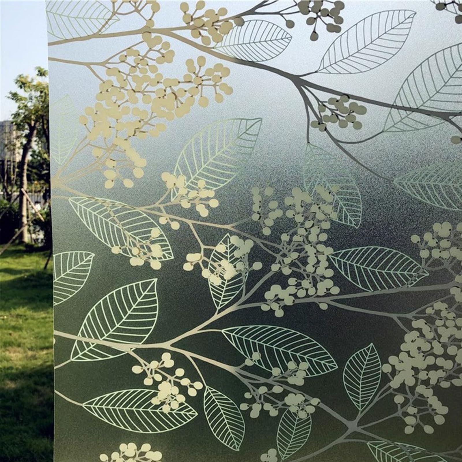 Eiauiuo Self-Adhesive Window Privacy Film – Frosted Opaque Decorative Film For Glass – Anti-UV Static Cling Window Film – Bathroom & Home Use – Easy Apply Patterned Privacy Glass Film(50x100cm)