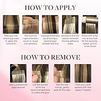 Vista 5 de GOO GOO Cinta adhesiva de doble cara para extensión de cabello, cinta de reemplazo profesional y fuerte para extensiones de cabello con cinta, 120
