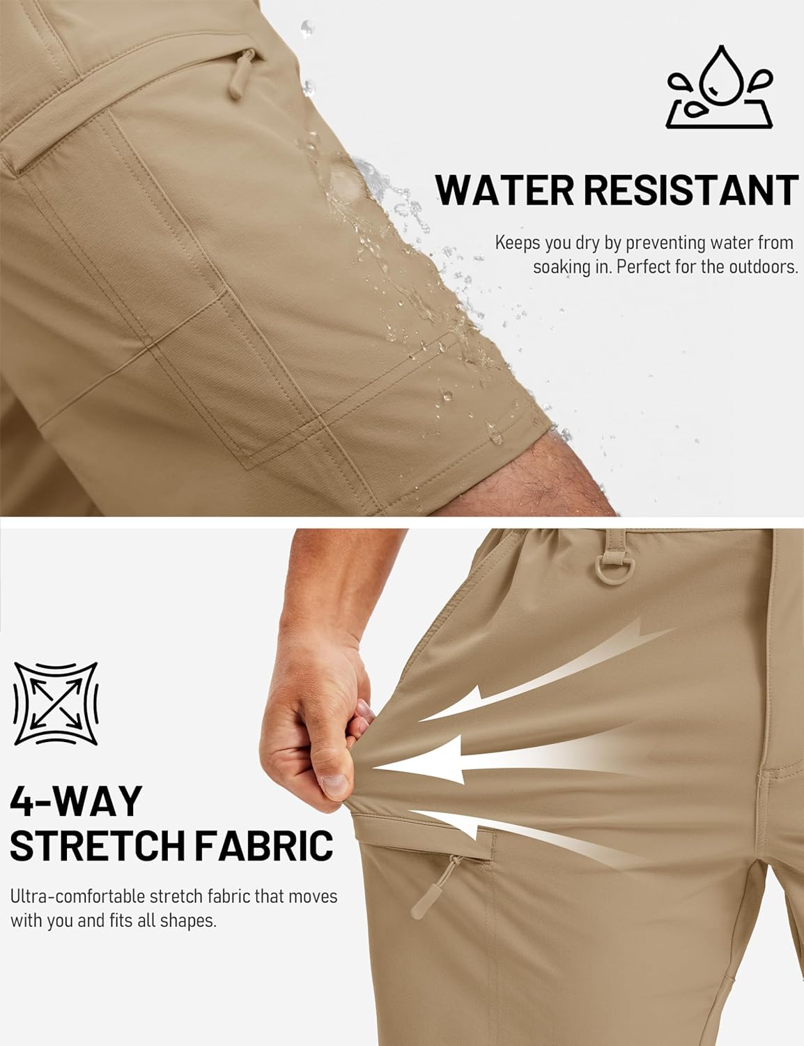 TACVASEN Men's Hiking Cargo Shorts Quick Dry Lightweight for Outdoor Golf Fishing Tactical Casual with Multi Pockets