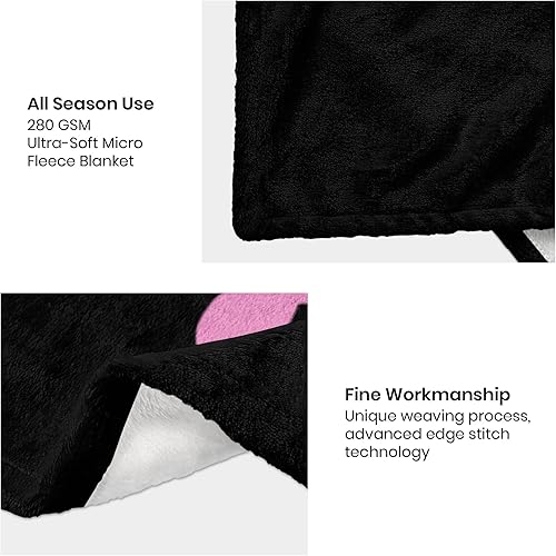 Miniatura 8 de Manta de franela ligera de anime, mantas de dibujos animados, para todas las estaciones, ropa de cama suave y acogedora para niños y adultos (negro,