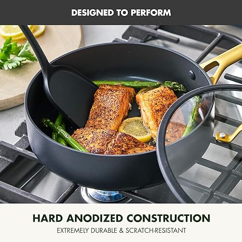 Miniatura 6 de GreenPan Juego de utensilios de cocina antiadherentes Reserve Pro de 10 piezas, cerámica certificada NSF, juego de ollas y sartenes anodizadas duras