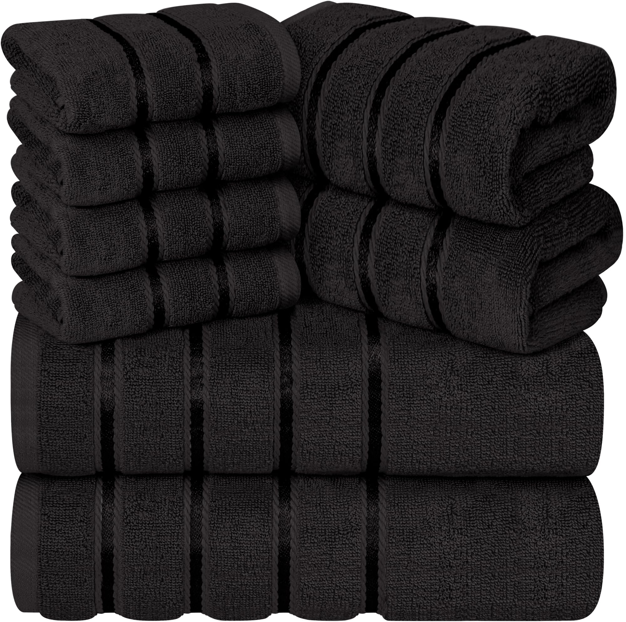 Luxury Towels for Bathroom Set of 8-2 Bath Towels 2 Hand Towels 4 Washcloths - 600 GSM 100