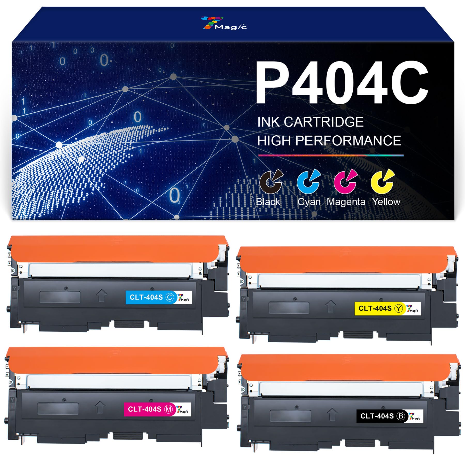 7Magic Toner Cartuccia Compatibile per Samsung CLT-P404C CLT-K404S CLT-Y404 | Compatibile per Toner Samsung Xpress C430W C480FW C480W SL C480 C430 C48X C43X C480FN
