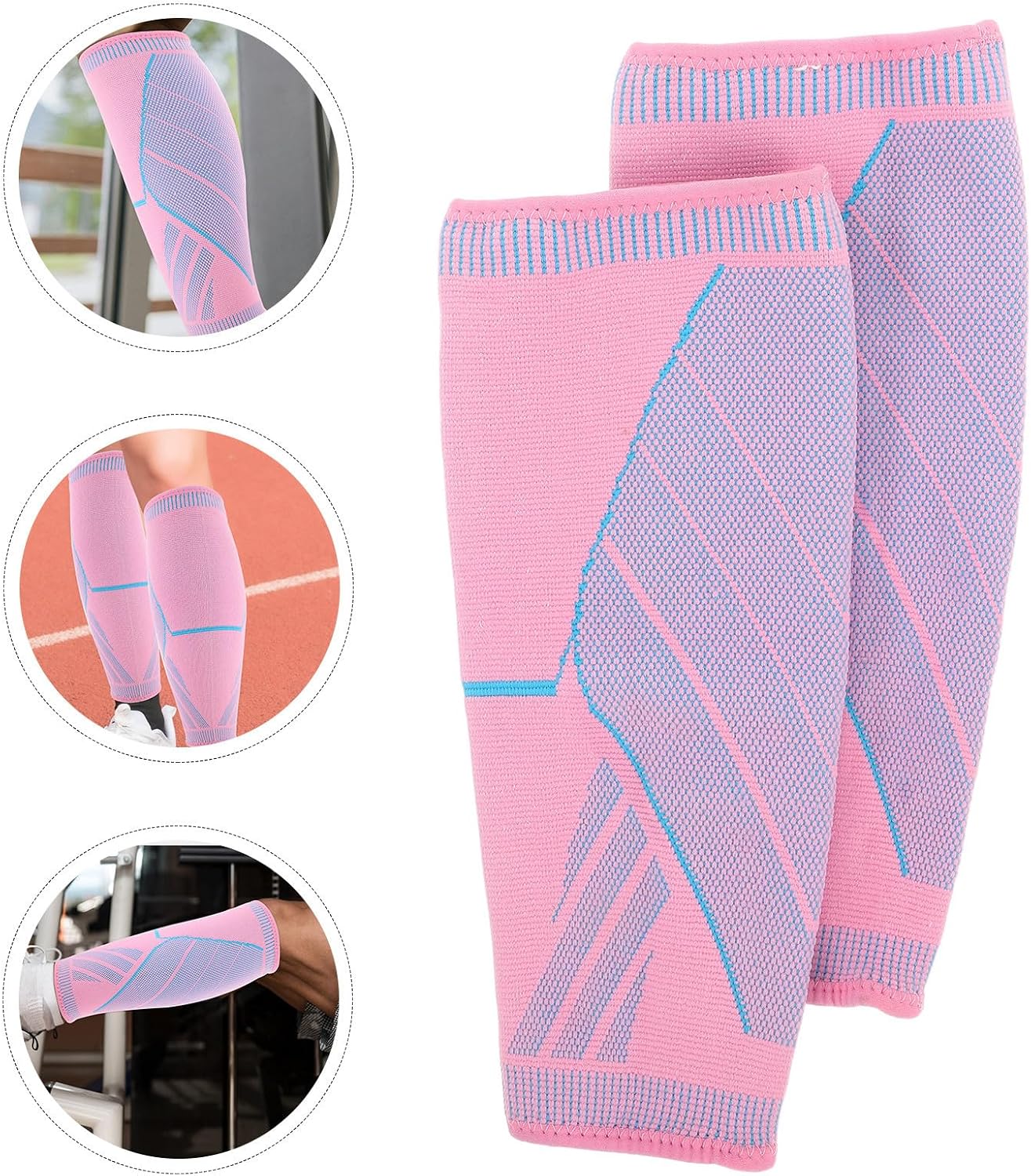 COHEALI 2pcs Footless Compression Leg Sleeves for Men and Women, Nylon and Polyester Material, Shock Absorption and Protection, for Running and Sports Activities